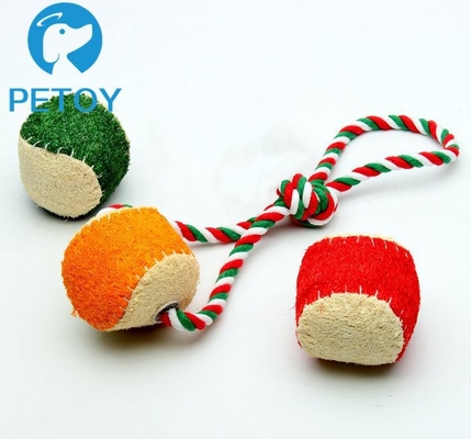 Durable Loofah Squeaky Rope Dog Toys Long Service Life BSCI Approved
