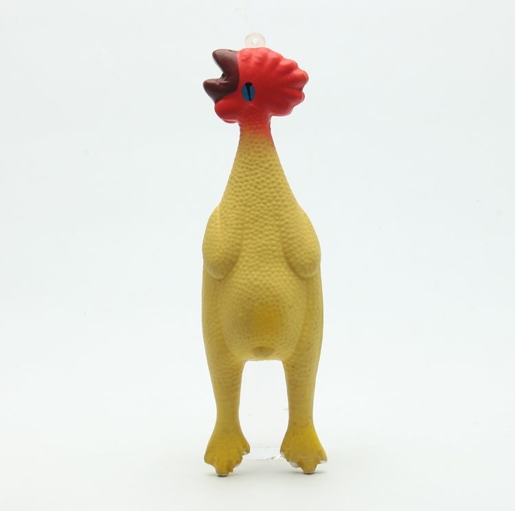 Yellow Interactive Noise Making Rubber Chicken Dog Toy ODM Service