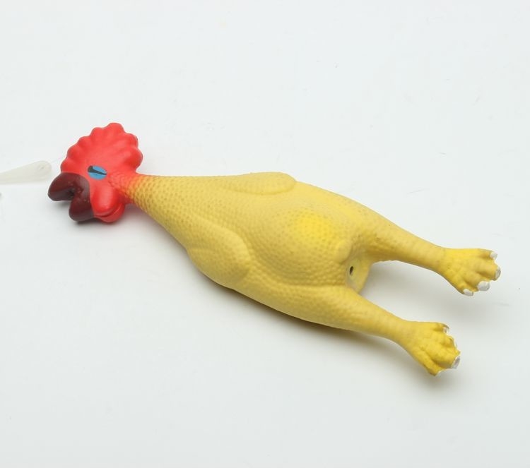 Yellow Interactive Noise Making Rubber Chicken Dog Toy ODM Service