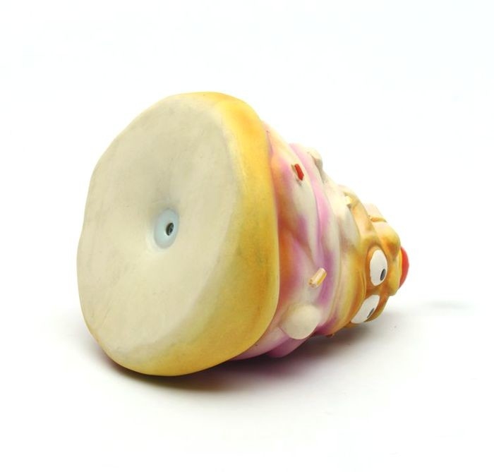 Funny Cake Shape Latex Pet Toys / Colorful  Latex Squeaky Dog Toy PT-L004