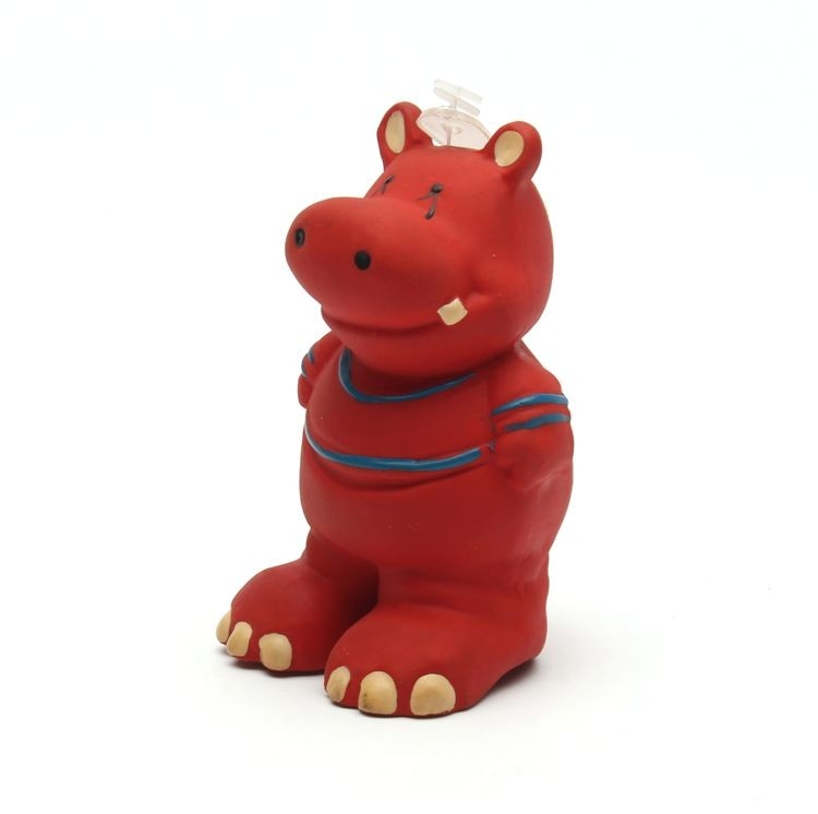 Eye Catching Latex Pet Toys Red Hippo Pet Rubber Duck Dog Toy Eco-Friendly