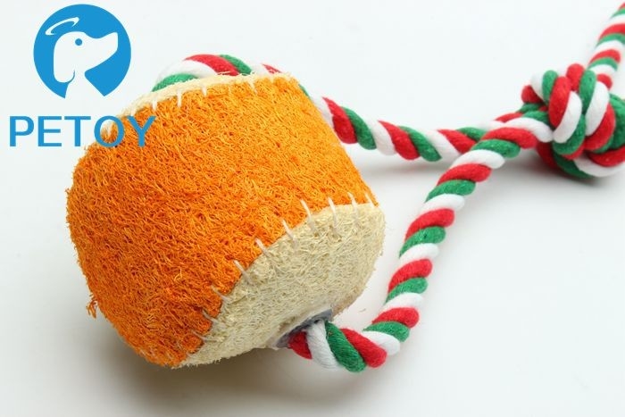 Durable Loofah Squeaky Rope Dog Toys Long Service Life BSCI Approved