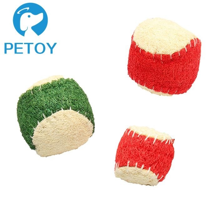 Eco Friendly Small  Indestructible Rope Dog Toys Nature Loofah Material