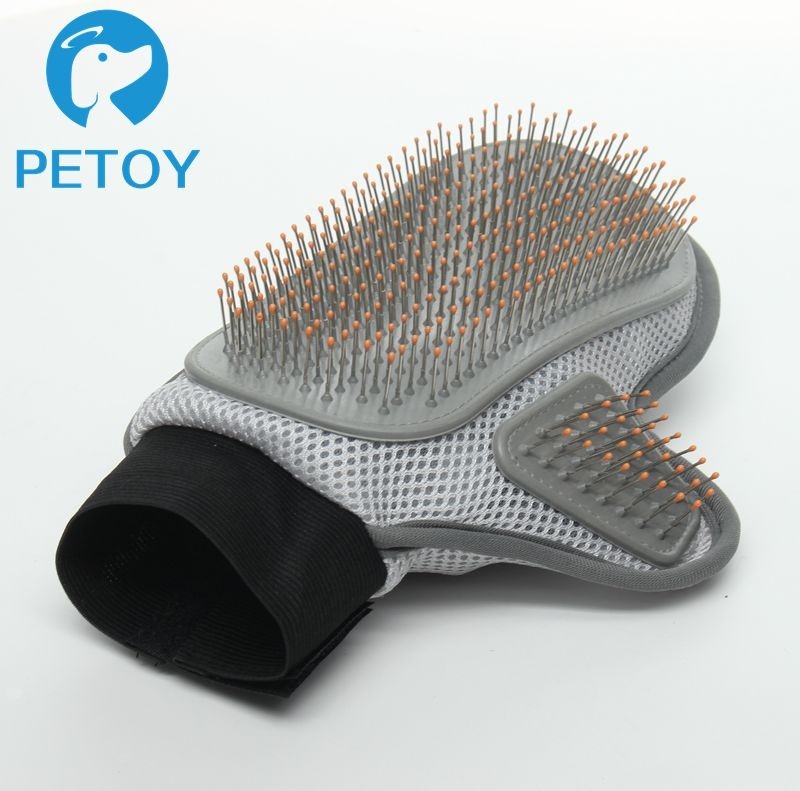 PVC Pet Grooming Glove Brush  Mesh Cloth Dog Shower Glove