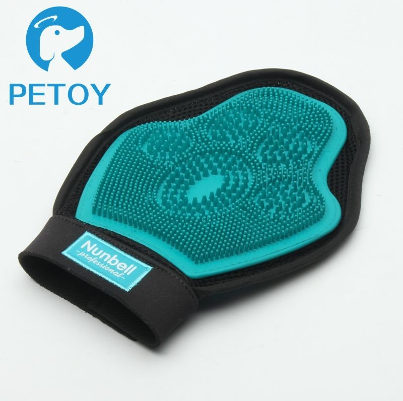 Pet grooming cleaning bath Hair Remover gloves with Soft Rubber Tips