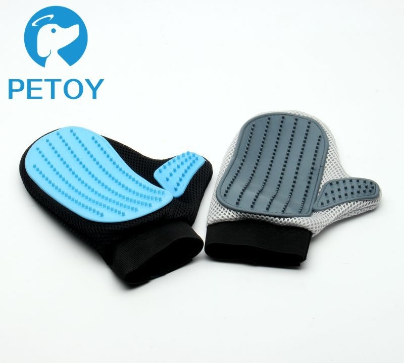 Pet grooming cleaning bath Hair Remover gloves with Soft Rubber Tips