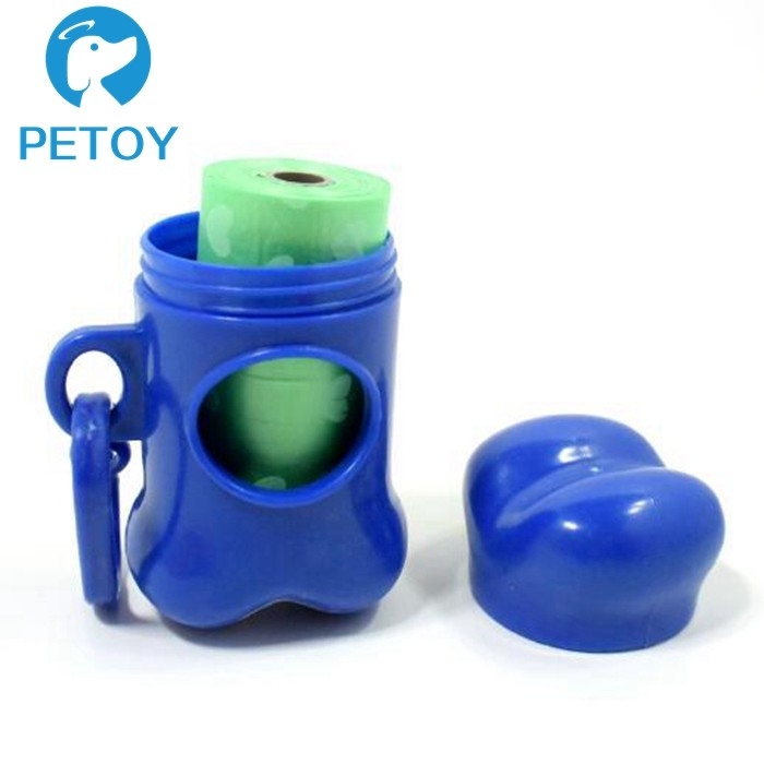 Small Convenient  Biodegradable Poop Bags With Dispenser And Leash Clip