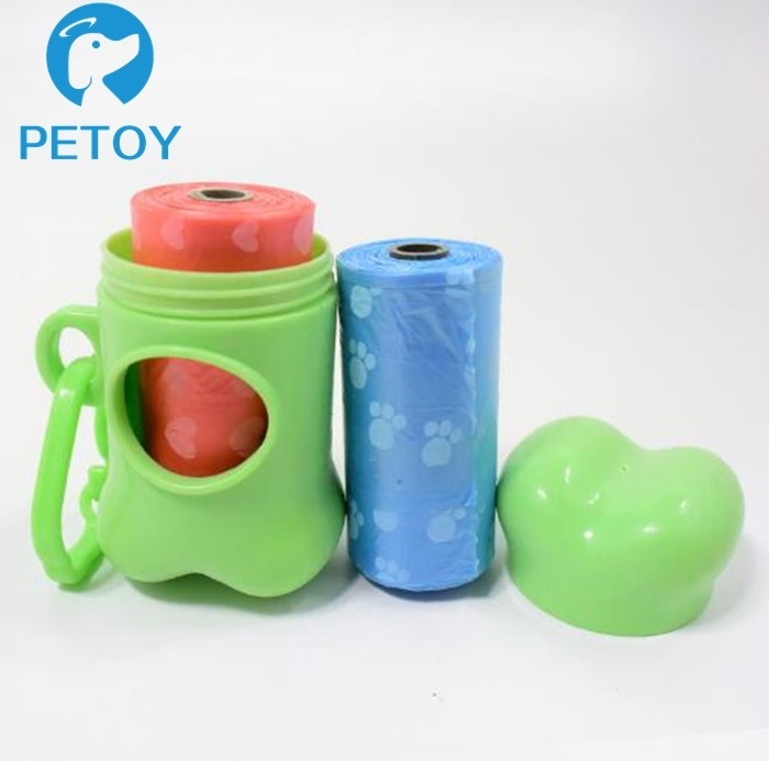Small Convenient  Biodegradable Poop Bags With Dispenser And Leash Clip