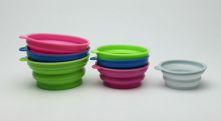 Portable Foldable Plastic Pet Bowls Silicone Travel Bowl Eco - Friendly