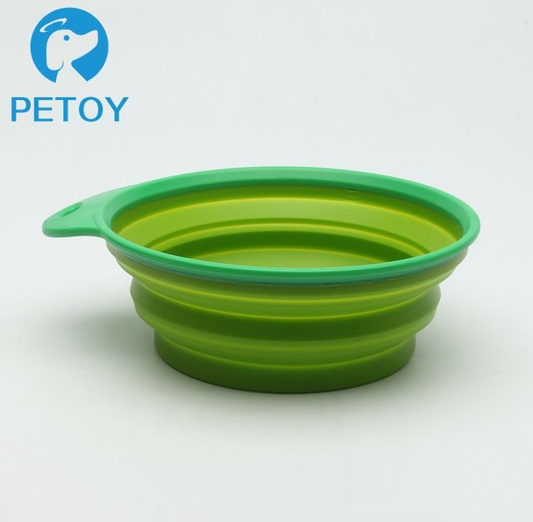 Commercial Foldable Plastic Pet Bowls  / Collapsible Dog Bowl Silicone