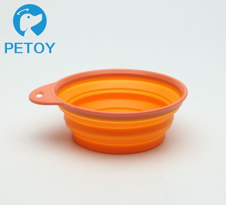 Commercial Foldable Plastic Pet Bowls  / Collapsible Dog Bowl Silicone