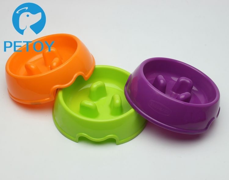 Anti Choke Dog Food Bowl To Slow Down Eating / Round Slow Feeder Pet Bowl