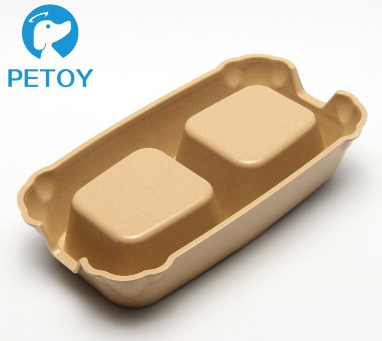 Biodegradable Bamboo Pet Bowl  Fiber Dog Cat Food Bowls Water Feeding