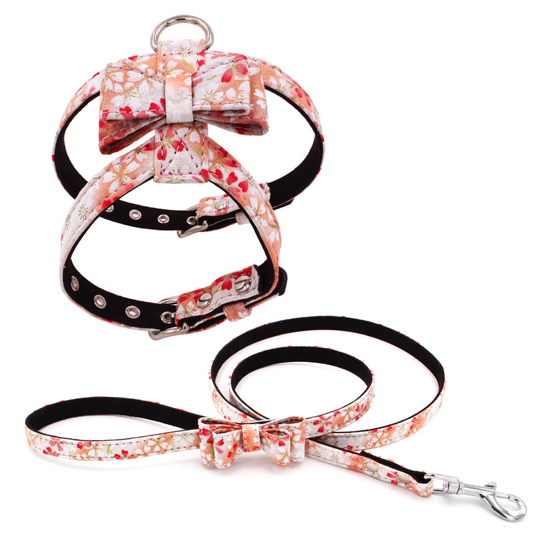 Christmas Style Dog Collars And Leashes Easy Walk Dog Harness Reversible For Small Dog