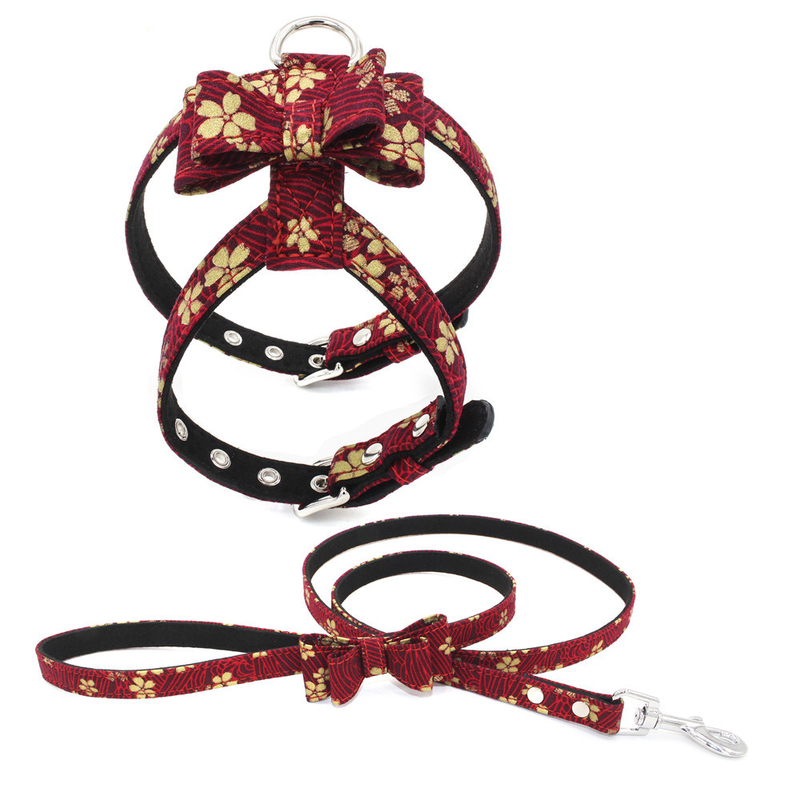 Christmas Style Dog Collars And Leashes Easy Walk Dog Harness Reversible For Small Dog