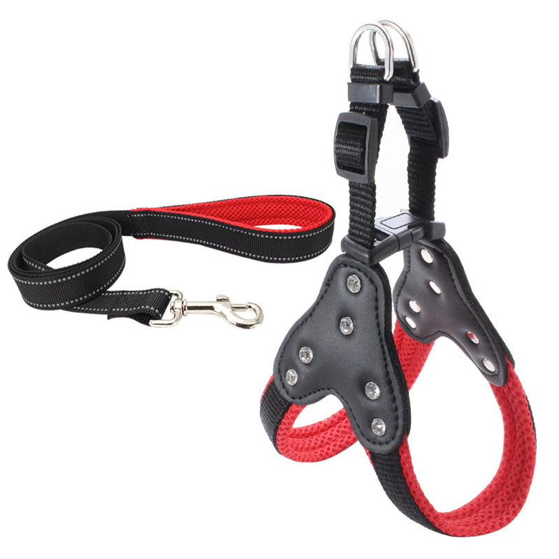 Multi Color Puppy Collar And Leash Dog Harness Vest Comfortable For Casual Walks