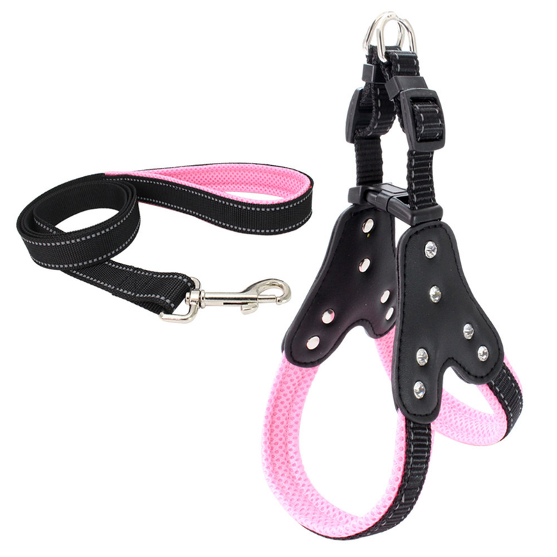 Multi Color Puppy Collar And Leash Dog Harness Vest Comfortable For Casual Walks
