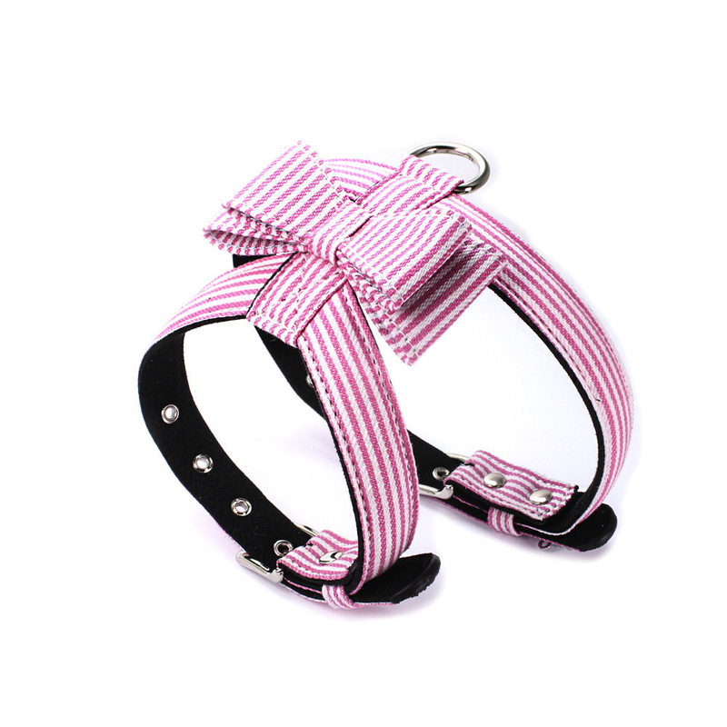 Striped Style Dog Collars And Leashes Fully Adjustable Safe For Dog Walk