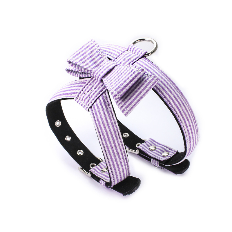 Striped Style Dog Collars And Leashes Fully Adjustable Safe For Dog Walk