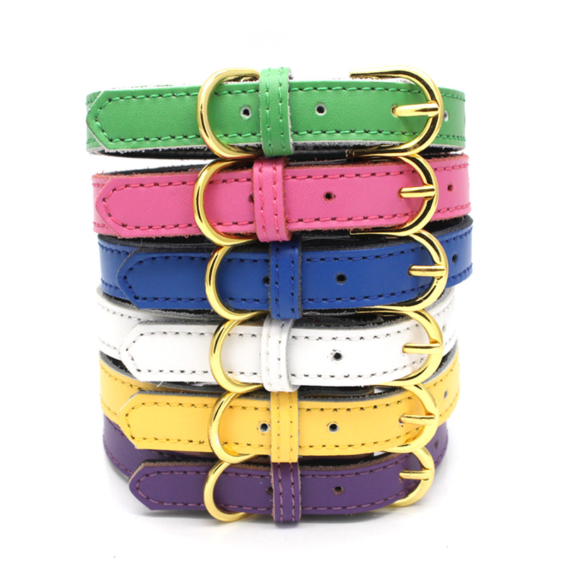 Soft Comfortable Buckle Dog Collars Leather Dog Collars Customized Color