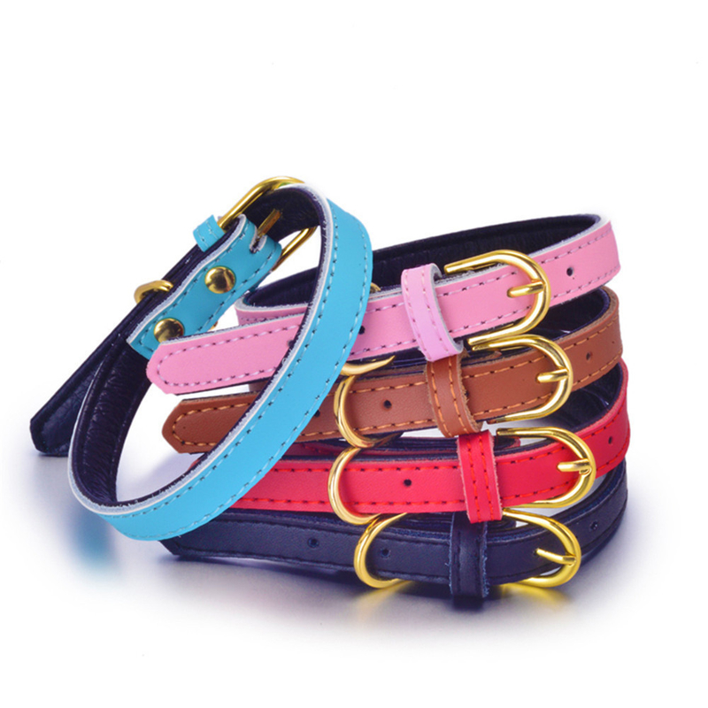 Soft Comfortable Buckle Dog Collars Leather Dog Collars Customized Color