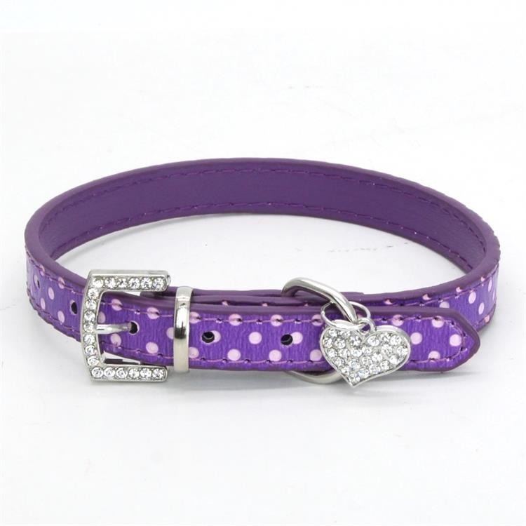 Fashion Dog Collars And Leashes Leather PU Material Customized Color 22g - 48g Weight